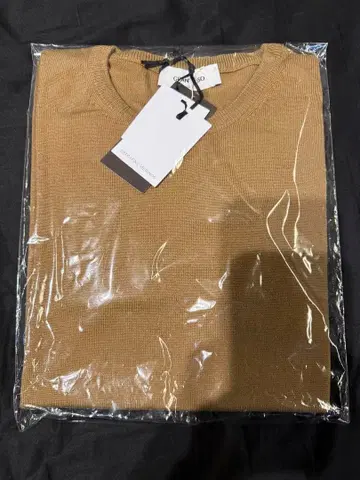그랑사쏘 12G 크루넥 니트 44 티셔츠 카멜 새상품