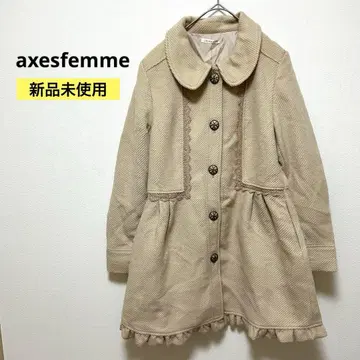 [ 미사용 새상품 ] 엑시즈팜 프릴 레이스 롱 코트 M 베이지