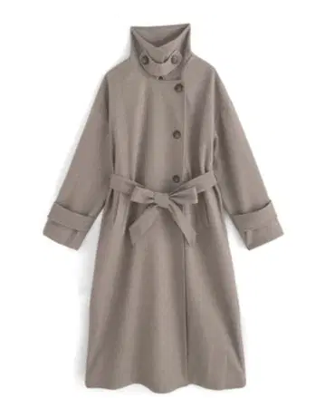 옷깃 2way 리본 벨트 부착 롱 코트