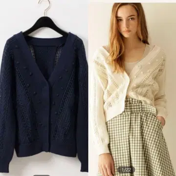 GRACE CONTINENTAL 케이블 레이스 니트 가디건