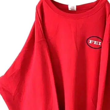 저지 FEI 자수 맨투맨 트레이닝복 L 레드 빨간색 구제 의류