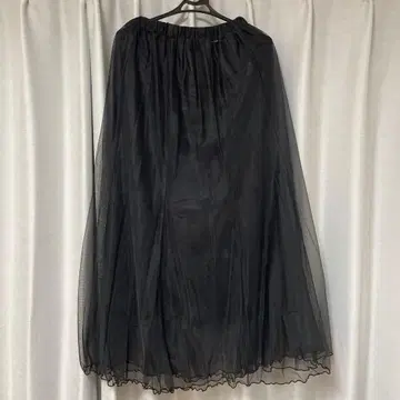 더블 튤 롱 스커트