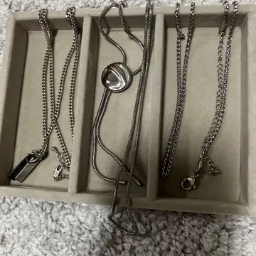 심플 실버 목걸이 3세트