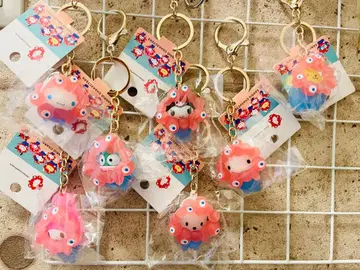 미개봉 새상품 입체 미야쿠미야쿠 산리오 클리어 컬러 키링 7종 세트