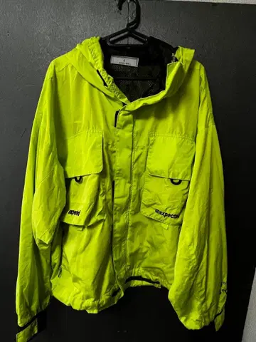 Ashley & Bros 형광 그린 나일론 자켓