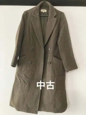 GLOBAL WORK 더블 브레스트 체스터 코트 M 올리브 그린