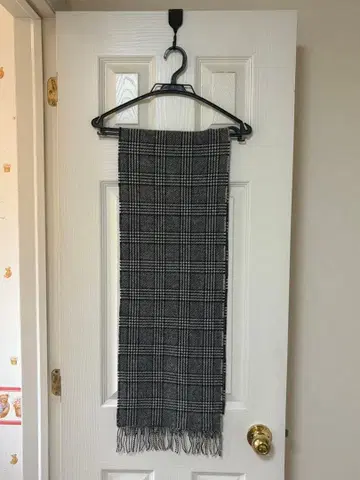 100% 캐시미어 체크 무늬 머플러