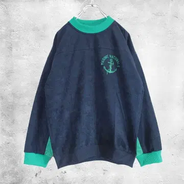 DEAD STOCK 90s 프랑스 해군 트레이닝 맨투맨 벨벳