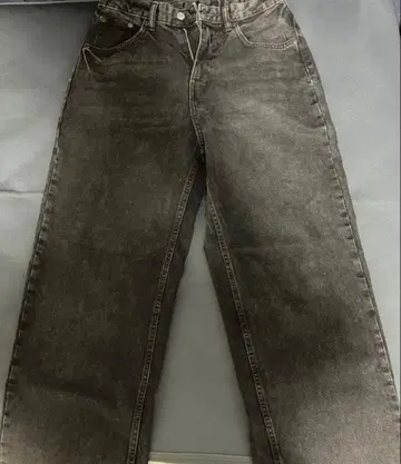 ZARA 배기 데님 페이드 블랙 다크 그레이 와이드 팬츠