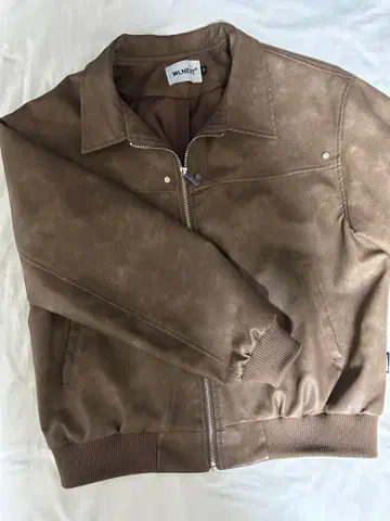 브라운 합성 피혁 집업 자켓