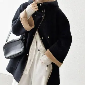 SHIPS any: 리버 후디드 A 라인 미들 코트