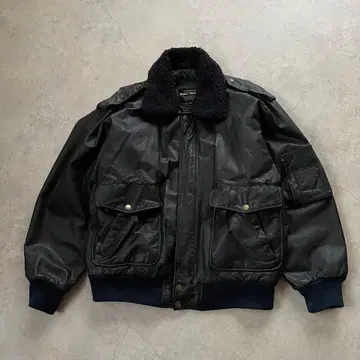 G-1 가죽 자켓 플라이트 자켓 옷깃 보아 블랙