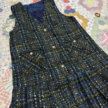 Reverie 키라키라 트위드 슬리브리스 원피스