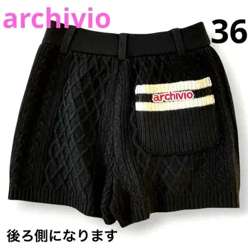 아르치비오 케이블 니트 숏팬츠 안감 축열 소재 블랙 36