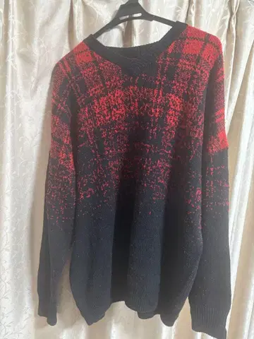 남성용 체크 무늬 니트 스웨터