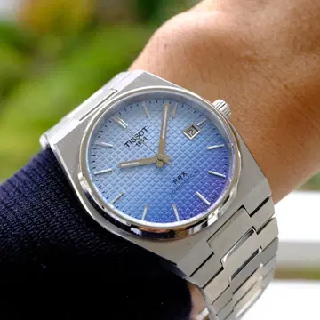 TISSOT PRX 자동 와인딩 손목시계 파랑