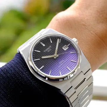 자동 와인딩 손목시계 스테인리스 스틸 보라색 다이얼