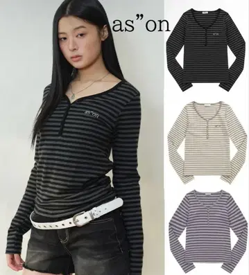 [ as'on ] 긴팔 상의 블랙