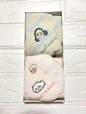 손수건 2장 세트 박스형 치이카와 & 사메냥