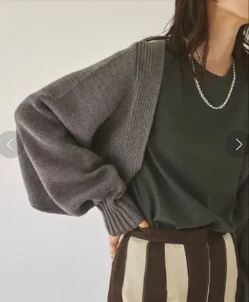 todayful 더블 페이스 슬리브 니트 판초 그레이 FREE