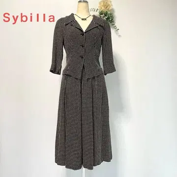 시빌라 자켓 스커트 셋업 블랙 베이지 빈티지