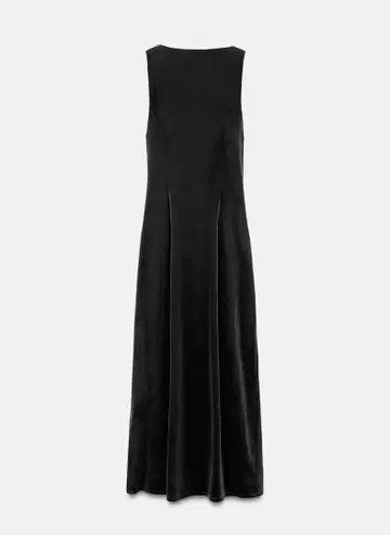 zara 미디 기장 벨벳 원피스 블랙