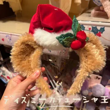 신 홍콩 디즈니 크리스마스 닷피 산타 모자 달린 귀 머리띠