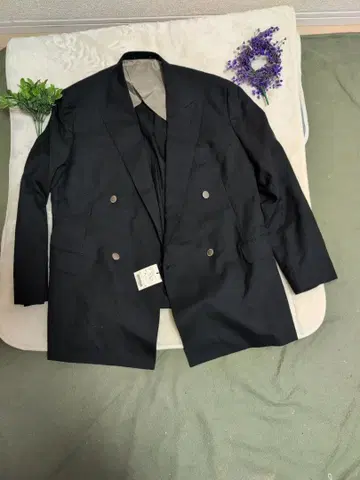 블랙 더블 브레스트 테일러드 자켓 M 사이즈 택 포함 새상품
