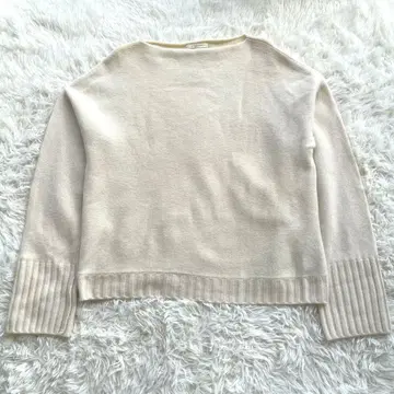 Plage 플라주 캐시미어 혼방 니트 풀오버 스웨터 긴팔 화이트