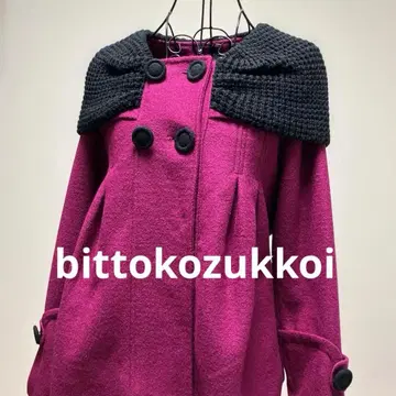 울 혼방 핑크 자켓 개성있는 귀여운 숏 기장 코트