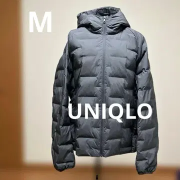 유니클로 다운 자켓 그레이 후드 부착 24 모델 퍼프 테크 후드티