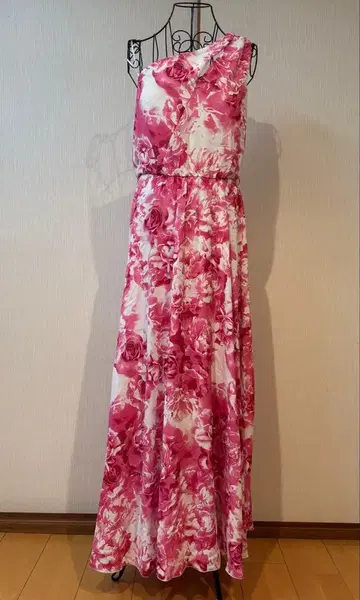 택 포함 새상품 RINASCIMENTO 꽃무늬 원숄더 롱 드레스