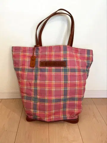 페리지 Felisi 핑크 계열 체크 토트백