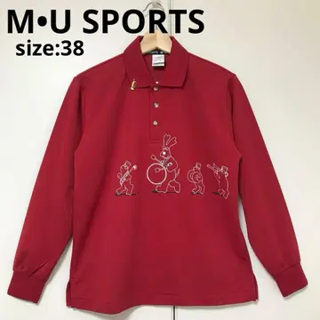 M U SPORTS 엠유스포츠 긴팔 피케 셔츠 레드 빨간색 프린트