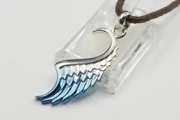 새상품급 아쿠아 실버 그라데이션 페더 블루 목걸이 펜던트