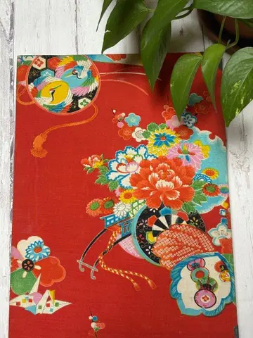 와사이 도구 헤라대 6단 접이식 고전 패턴 치수표 쇼와 레트로 재봉 기구