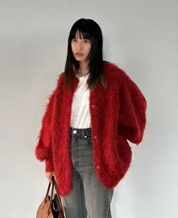 정가 33,000엔 [ 새상품 ] CLANE 샤기 니트 가디건