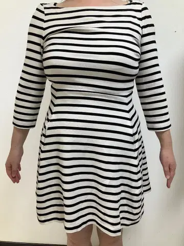 케이트 스페이드 스트라이프 7부 소매 원피스