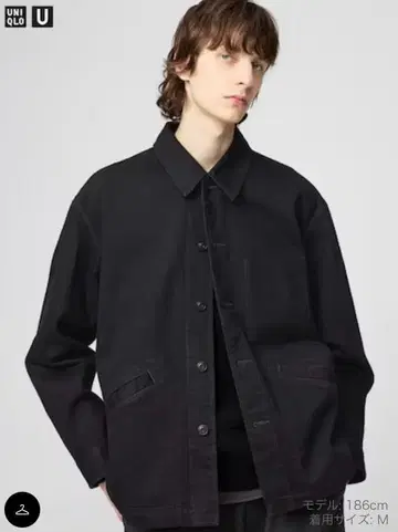 UNIQLOU 오버사이즈 컬러 데님 자켓 BLACK L