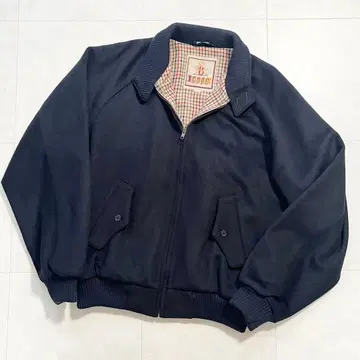 BARACUTA 헤링본 빈티지 블루종 아우터 G9 캐시미어