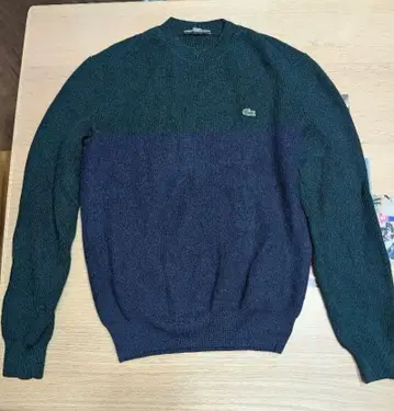 LACOSTE 크루넥 스웨터 US S 그린 네이비