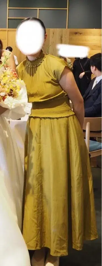 원피스 결혼식 경사 옐로우 컬러 마터니티