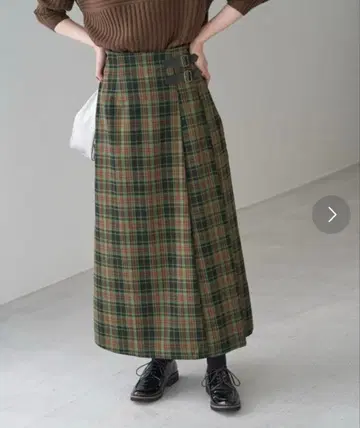 ROPE PICNIC 로페피크닉 체크 퀼트 롱 스커트 그린
