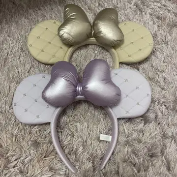 리본 포함 퀼팅 머리띠 2개 세트