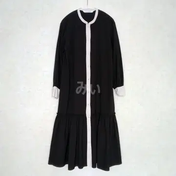 Ray BEAMS 레이빔즈 바이컬러 개더 원피스 프리 사이즈 블랙