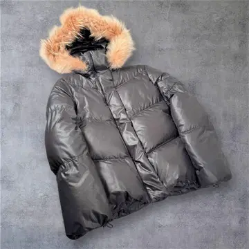 00s y2k archive fur down jacket black