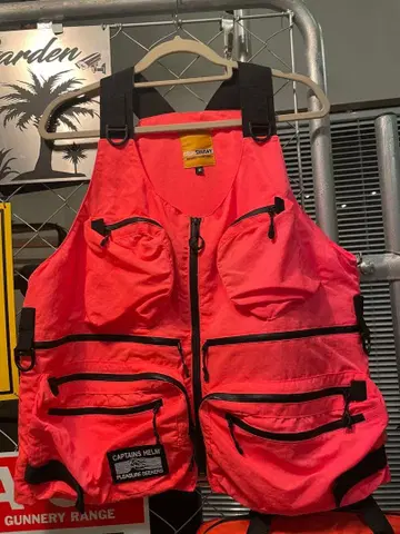 CAPTAINS HELM 낚시용 조끼 M 오렌지 핑크