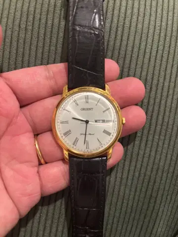 ORIENT 쿼츠 손목시계 화이트/골드