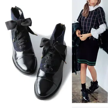 레어 F-TROUPE x BEAMS 별주 해리스 트위드 백지퍼 부츠 24