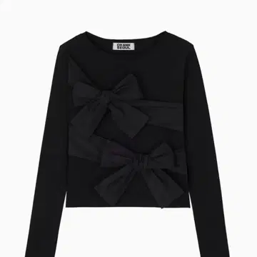 CRANK Double Ribbon Tide Top 블랙